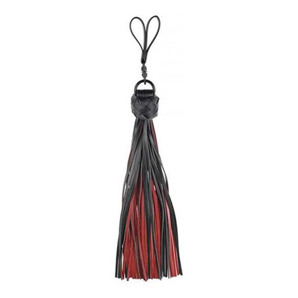 Saffron Finger Flogger - Luxurious Scarlet and Black Satin Faux Leather BDSM Whip for Sensual Stimulation - Model SF-40 - Unisex - Intensify Pleasure with Precise Fingertip Control