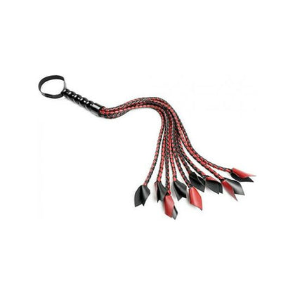 Saffron Braided Flogger - Model SF-2001 - Unisex - Sensual Impact Play - Red-Black