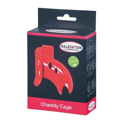 Malesation Chastity Cage - Red: The Ultimate Male ABS Plastic Chastity Cage for Sensual Pleasure (Model MC-750-R)