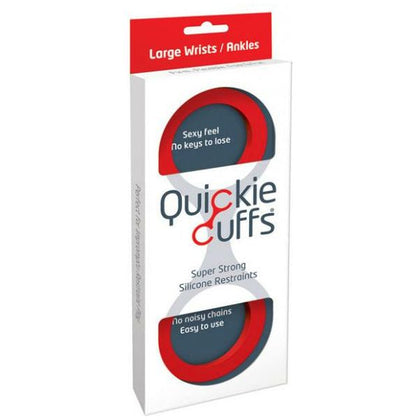 Introducing the LuxeFlex Quickie Cuffs - Large Red: The Ultimate Universal Silicone Wrist Restraints for Unforgettable Pleasure - Adult Naughty Store