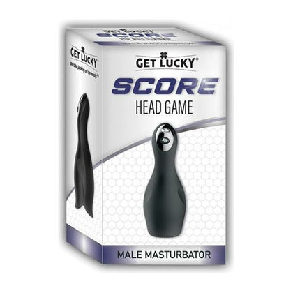 Introducing the Voodoo Get Lucky Score Head Game Masturbator - Black: The Ultimate Silicone Pleasure Device for Mind-Blowing Orgasms