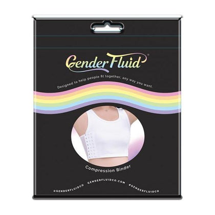 FlawlessFit Gender Fluid Chest Compression Binder XL - White, Model GF-BCB-XL, Unisex Lingerie for Comfortable and Customizable Chest Compression, Size 34-37 inches