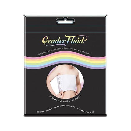 Revel in the refined comfort and support of the Gender Fluid Strapless Chest Compression Binder - Model L White by CalmWear.