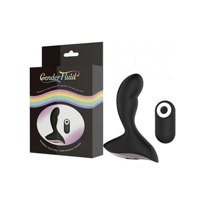 Introducing the SensaVibe SV-10 Gender Fluid Rumble Anal Vibe with Remote - Black - Adult Naughty Store