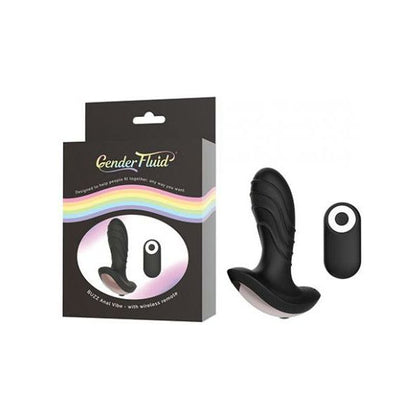 Introducing the SensationWare Gender Fluid Buzz Anal Vibe W-remote - Black: Model GFBAV-001, for All Genders, Unforgettable Pleasure Experience. - Adult Naughty Store