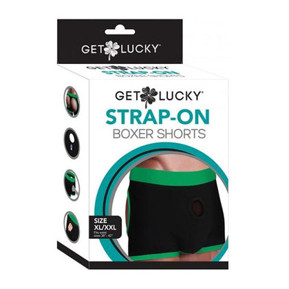 Introducing the SensaLuxe XL-XXL Black/Green Strap-On Boxers for Men - The Ultimate Pleasure Enhancer! - Adult Naughty Store