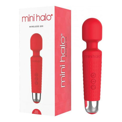 Voodoo Toys Mini Halo Wireless 20x Wand - Model VH-20R - Red Rose - Powerful Bendable Neck Massager for Intense Pleasure