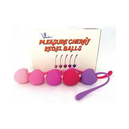 Introducing the Voodoo Cherry Premium Silicone Kegel Balls Weight Pack of 5 - Model K5-PCB-01: For Women, Targeting Pelvic Floor Muscles, in a Captivating Cherry Red - Adult Naughty Store