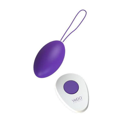 VeDO Peach Rechargeable Egg Vibe - Into You Indigo - Powerful Remote Controlled Pelvic Toner for Women - Intense Pleasure and Toning for Internal Stimulation