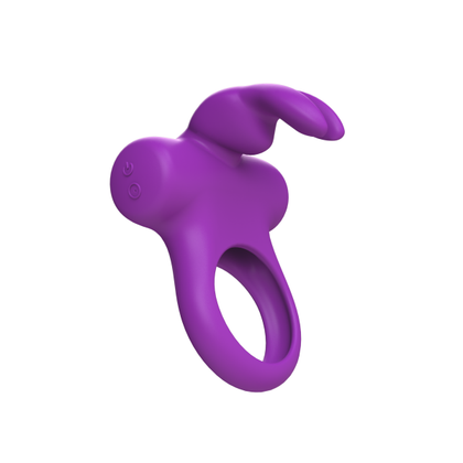 Introducing the Purple Frisky Bunny Vibrating Ring - The Ultimate Pleasure Enhancer for Couples