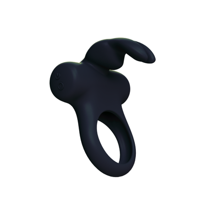 Introducing the Frisky Bunny Vibrating Ring Black Pearl - The Ultimate Pleasure Enhancer for Couples