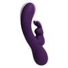 Introducing the Sensation Seeker Kinky Bunny Plus Rechargeable Dual Motor Vibrator - Model KBP-1001: A Deep Purple Pleasure Powerhouse for All Genders and Dual Stimulation Delight