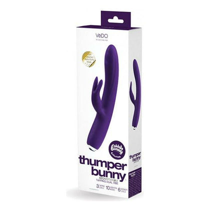 Vedo Thumper Bunny Rechargeable Dual Vibe - Deep Purple - Adult Naughty Store