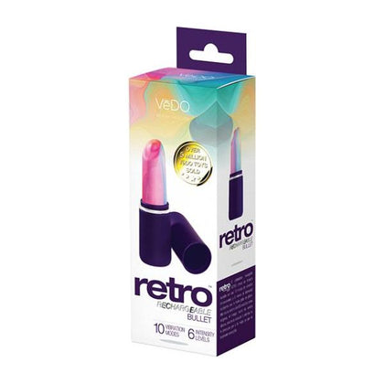 Vedo Retro Rechargeable Bullet Lip Stick Vibe - Purple - Adult Naughty Store