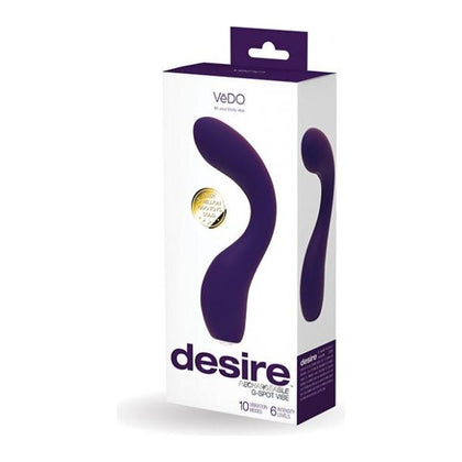 Vedo Desire Rechargeable G-Spot Vibrator - Model DV-VF0155 - Female - Purple