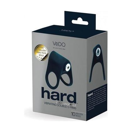 Vedo Hard Rechargeable Double C-Ring - Model HRCR-001 - Men's Vibrating Enhancer - Black
