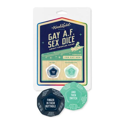 KinkyHive Gay AF D12 Sex Dice Game - Blue - For Gay Men