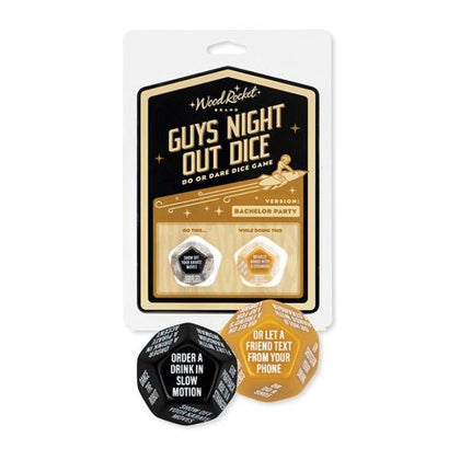 Introducing the 'wood Rocket Guys Night Out Do Or Dare Dice Game - Black' - A Provocative Game for Bold Stags!