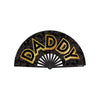 Wood Rocket Daddy Fan - Black/Gold: Elegant Folding Hand Fan for Fetish Enthusiasts - Adult Naughty Store