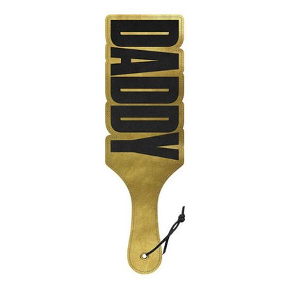 Wood Rocket Daddy Paddle - Black/Gold: Luxurious BDSM Spanking Toy for Pleasurable Discipline - Adult Naughty Store