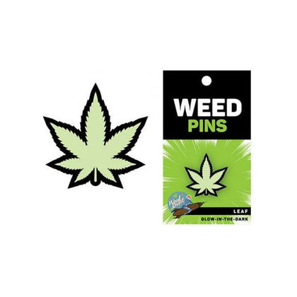 Wood Rocket Glow-in-the-Dark Weed Pot Leaf Lapel Pin - A Must-Have Accessory for Cannabis Enthusiasts!