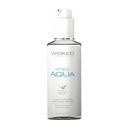 Wicked Simply Aqua Lubricant 2.3 fluid ounces - Water-Based Personal Lubricant for Enhanced Pleasure - Vegan, Cruelty-Free - Model: Simply Aqua - Gender: All - Suitable for Intimate Areas - Clear