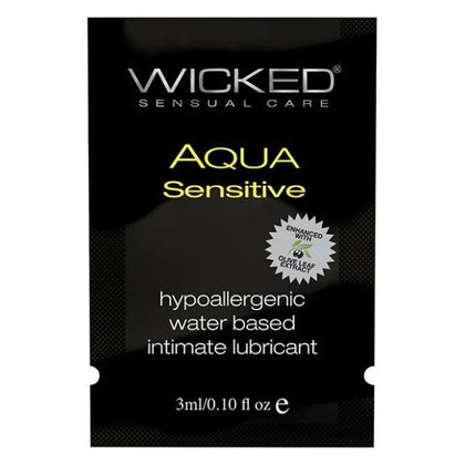 Wicked Aqua Sensitive Water Based Lubricant  .1 oz

Introducing the Wicked Sensual Care Collection Aqua Sensitive Hypoallergenic Lubricant - The Perfect Companion for Sensual Pleasure