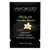 Wicked Aqua Water Based Lubricant - Vanilla Bean Flavored, 0.1oz - For Oral Pleasure - Latex Condom Compatible - Sex Toy Friendly - Paraben Free - Vegan - Made in the USA - Adult Naughty Store