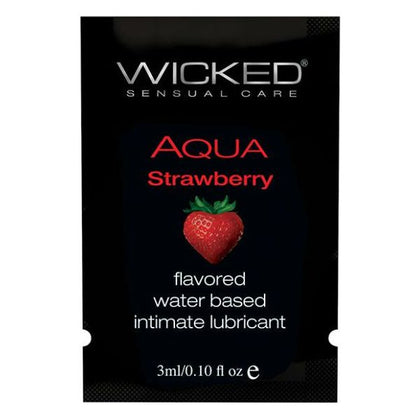 Wicked Aqua Water Based Lubricant Strawberry .1oz - The Perfect Sensual Combination for Oral Pleasures - Model 1A - Unisex - Enhances Intimate Desires - Deliciously Flavored - Made in the USA - Adult Naughty Store