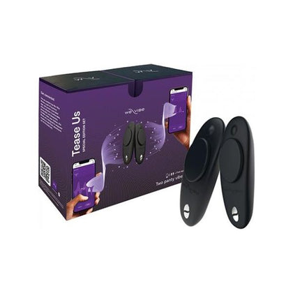 We-Vibe Moxie & Moxie Tease Us Special Edition - Black: App-Controlled Wearable Vibrators for Couples, Set of 2 Moxie Panty Vibes