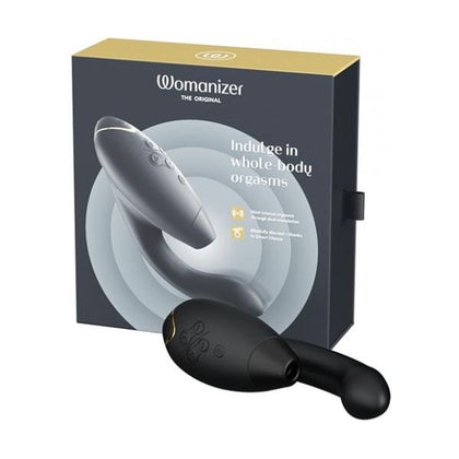 Introducing the LuxePleasure Womanizer Duo 2 - The Ultimate Pleasure Experience for Her - Clitoral Stimulator and G-Spot Vibrator in One - Model 2 - Black