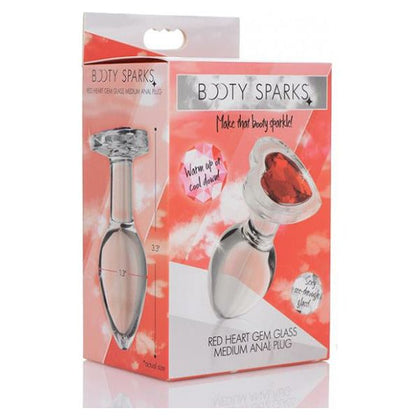 Booty Sparks Red Heart Gem Glass Anal Plug - Medium - Adult Naughty Store