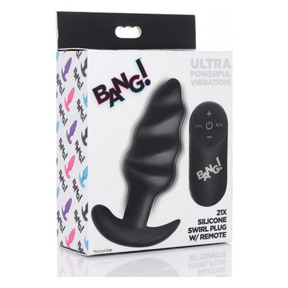 Introducing the SensaPleasure™ SP-300 Vibrating Butt Plug with Remote Control - Black: A Luxurious Delight for Anal Pleasure