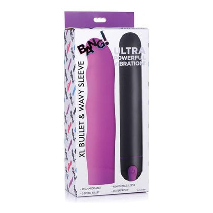 Bang! XL Bullet & Wavy Silicone Sleeve - Purple: The Ultimate Pleasure Powerhouse for All Genders and Sensations - Adult Naughty Store