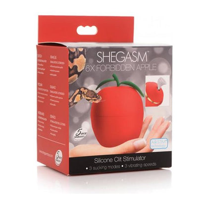 Shegasm 6x Forbidden Apple Silicone Clit Stimulator - The Ultimate Temptation for Intense Pleasure! (Model: SG-6XFS-CS-001, Women's Intimate Toy, Clitoral Stimulation, Red/Green)