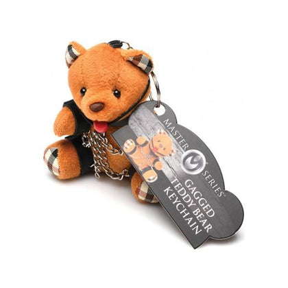 Master Series Gagged Teddy Bear Keychain - Petite Bondage Bear Toy - Model: MBK-001 - Unisex - Playful Pleasure Accessory - Black