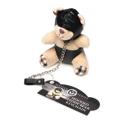 Master Series Hooded Teddy Bear Keychain - Fetish Bondage Toy Model K1 - Unisex - BDSM Roleplay - Light Peach - Adult Naughty Store