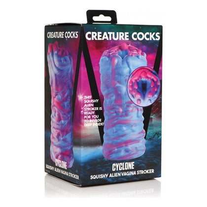 Creature Cocks Cyclone Alien Silicone Vagina Stroker - Intense Pleasure for Men - Model X23 - Cosmic Blue