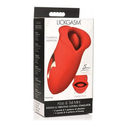 Introducing the SensaPleasure Shegasm Lickgasm Kiss + Tell Silicone Kissing & Vibrating Clitoral Stimulator - Red: The Ultimate Pleasure Experience for Women - Adult Naughty Store