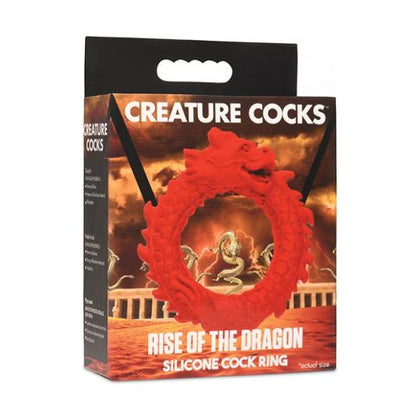 Creature Cocks Silicone Cock Ring - Rise Of The Dragon C-Ring Red - Male Genital Pleasure Sex Toy