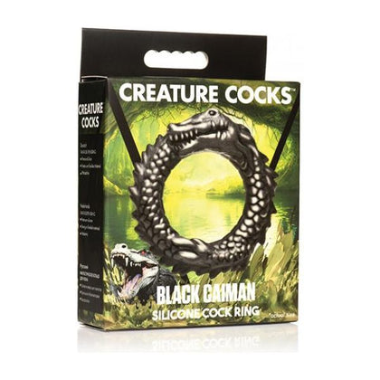 Creature Cocks Caiman Silicone Cock Ring - Black - Enhance Your Playtime and Stay Rigid for Longer!