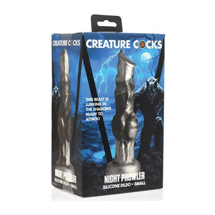 Creature Cocks Night Prowler Silicone Dildo - Model 112B - Unisex Anal Pleasure - Black/Silver