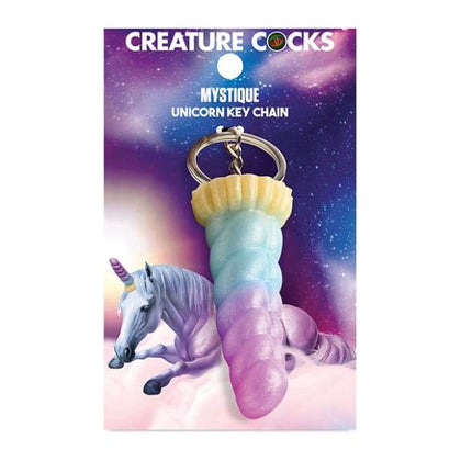 Alchemy Works Mystique Unicorn Silicone Key Chain - Miniature Dildo Keychain Model #UNI01 - Unisex External Stimulation Novelty Toy in Multi Colour. - Adult Naughty Store