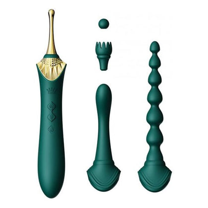 Zalo Bess 2.0 Clitoral Vibrator with Anal Beads Attachment, Heating Function - Model 2, Turquoise Green - Adult Naughty Store