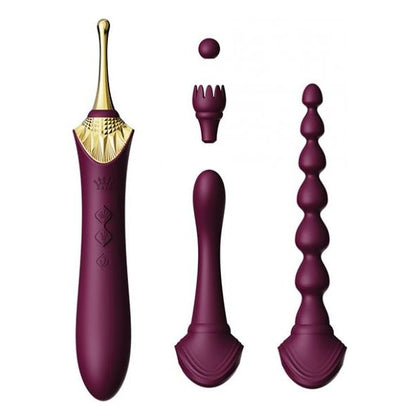 Zalo Bess 2.0 Clitoral Vibrator with Anal Beads Attachment and Heating Function - Model B2CV-001, Women's Pleasure Toy, Velvet Purple