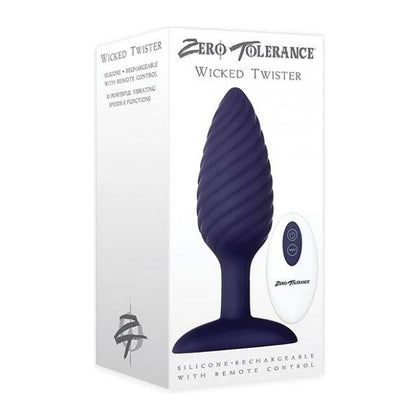 Zero Tolerance Wicked Twister Anal Rechargeable Vibrating Butt Plug - Model WT-9001 - Unisex - Intense Anal Stimulation - Purple - Adult Naughty Store