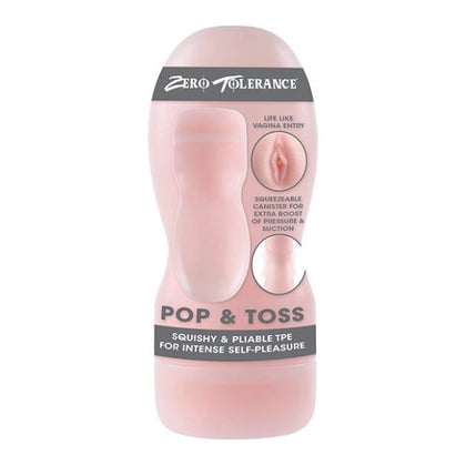 Zero Tolerance Pop & Toss Stroker - Light: The Ultimate Pleasure Experience for Men - Model ZT-PT-1001 - Enhance Your Solo Play with this Soft & Stretchy Male Masturbator in Light Grey