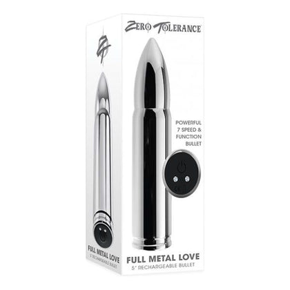 Zero Tolerance ZT-001 Full Metal Love Bullet - Chrome: The Ultimate 7-Speed Vibrating Alloy Bullet for Explosive Pleasure, Unisex, Intense Stimulation, Chrome - Adult Naughty Store