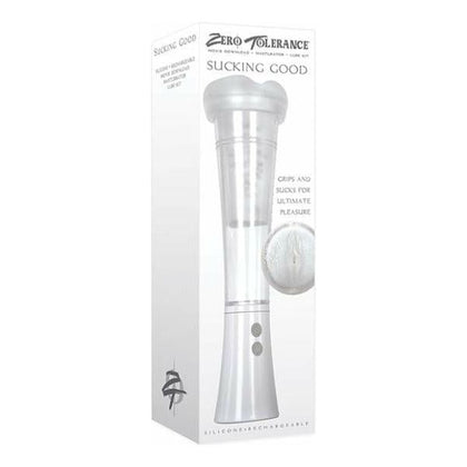 Zero Tolerance Rechargeable Vibrating Pump - Model ZT-001 - Male Penis Enlargement Pump - White-Clear