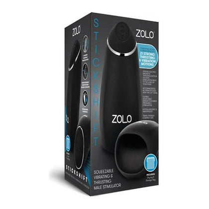 Zolo Stickshift USB Rechargeable Squeezable Vibrating and Thrusting Male Stimulator - Model ZS-200 - For Intense Head-to-Toe Pleasure - Black